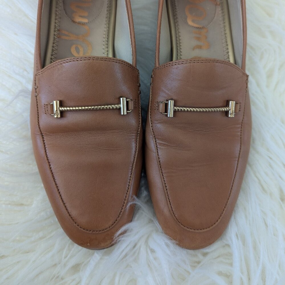 Sam Edelman Leather Loafer with Gold detail - Tan/Light Brown sz 7